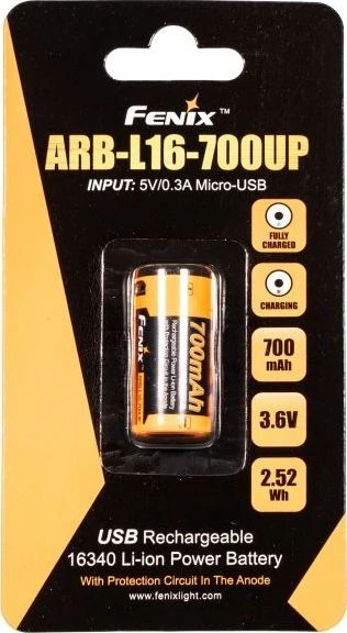 Fenix USB akumuliatorius ARB-L16UP (16340 RCR123 700 mAh 3,6 V)