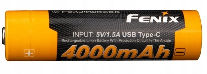 Fenix 18650 4000mAh baterija su USB-C įkrovimo jungtimi