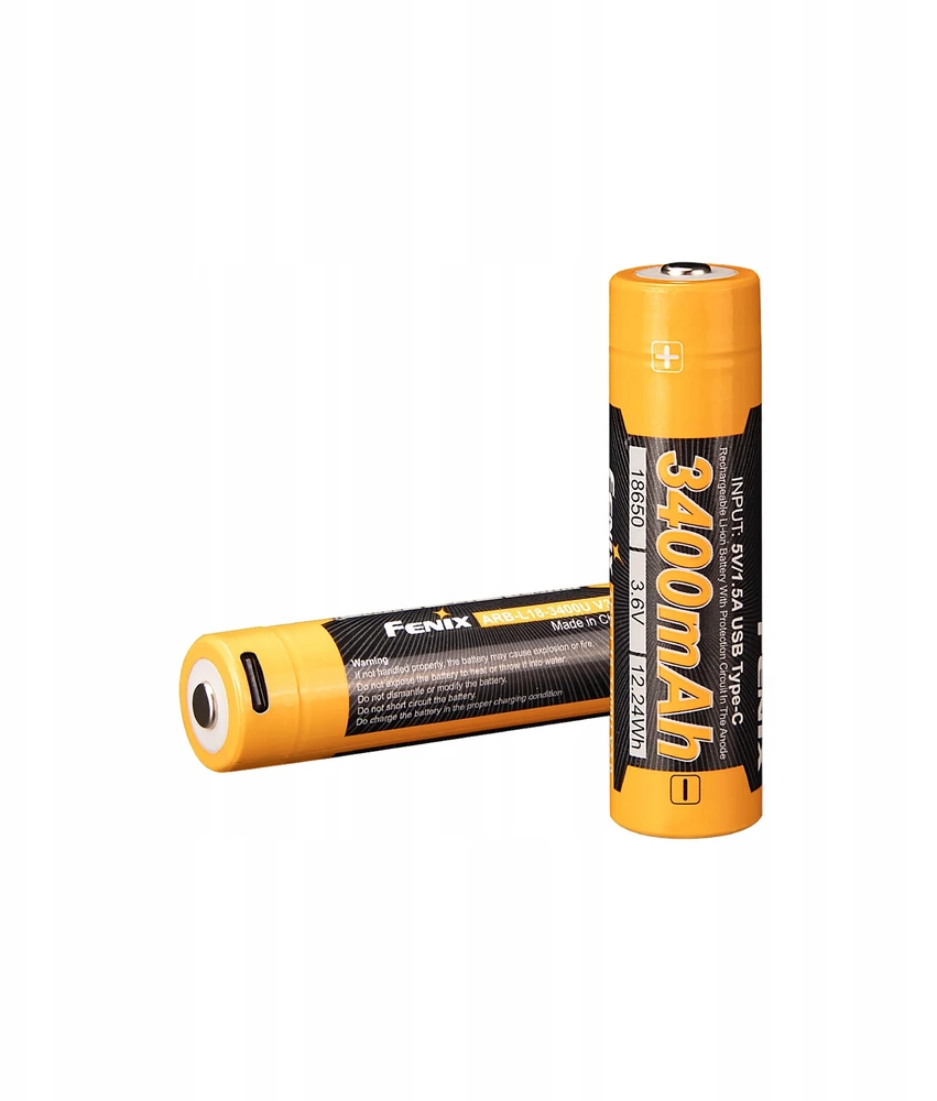 Fenix 18650 3400 mAh baterijos su USB-C jungtimi