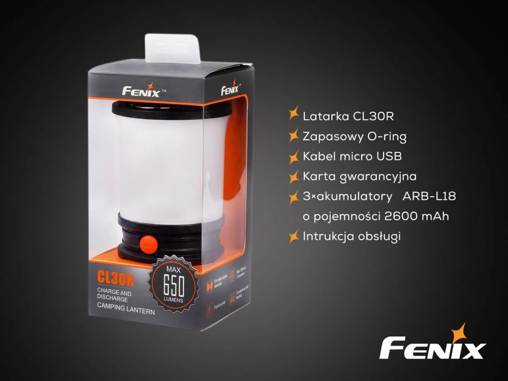 Stovyklavimo žibintas Fenix CL30R, 650lm