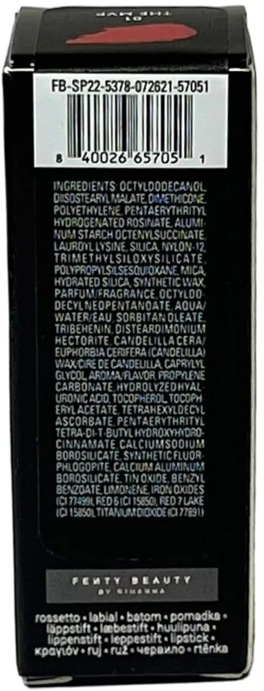 Fenty Beauty Icon Semi-matte Kreminis Lipstick 01 The MVP Papildomas 3.8 g