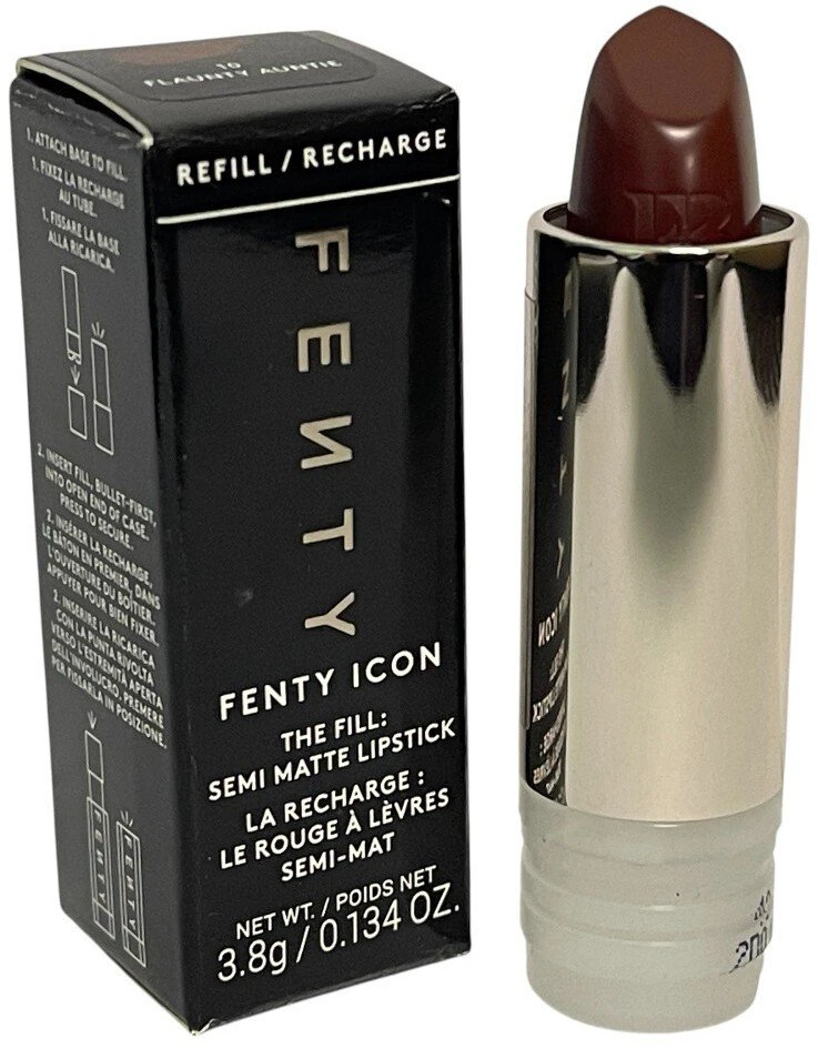 „Fenty Beauty Icon Semi Matte Kreminis“ lūpų dažai, 134 „Flaunty Auntie“ papildymas, 3,8 g