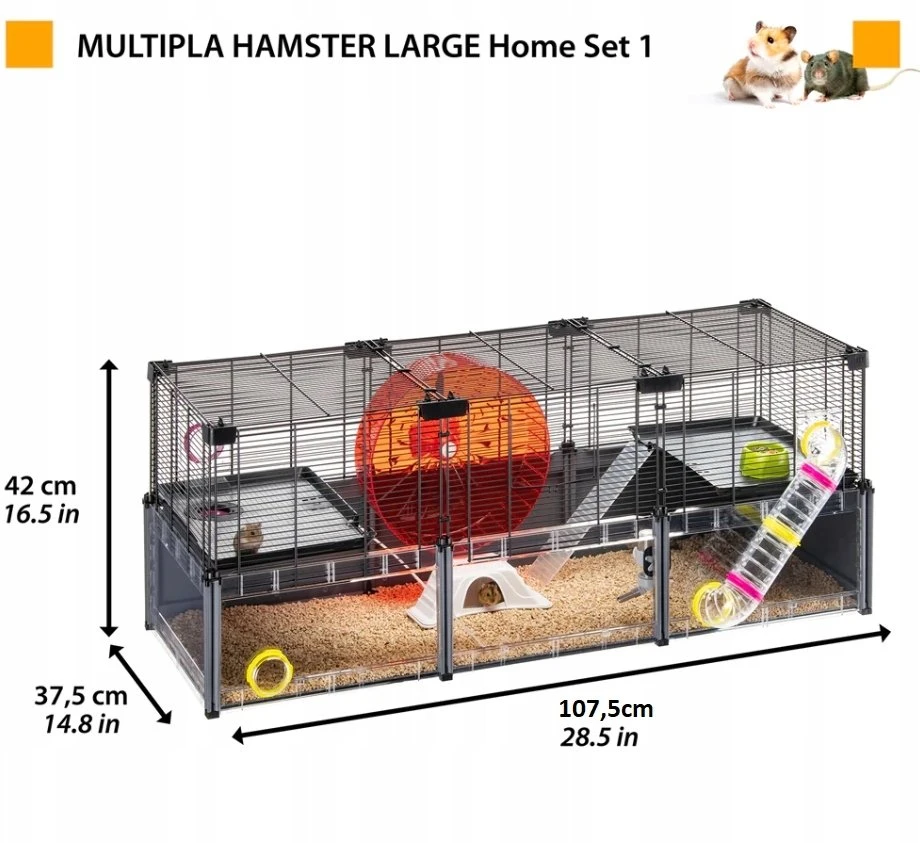 FERPLAST Multipla hamster large - cage for rodents - 107,5 x 37,5 x 42 cm