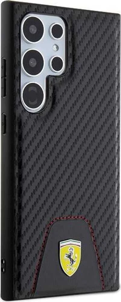 Ferrari FEHCS24LN3 PUK S24 Ultra S928 juodos spalvos kietas dėklas Carbon Stitched Bottom