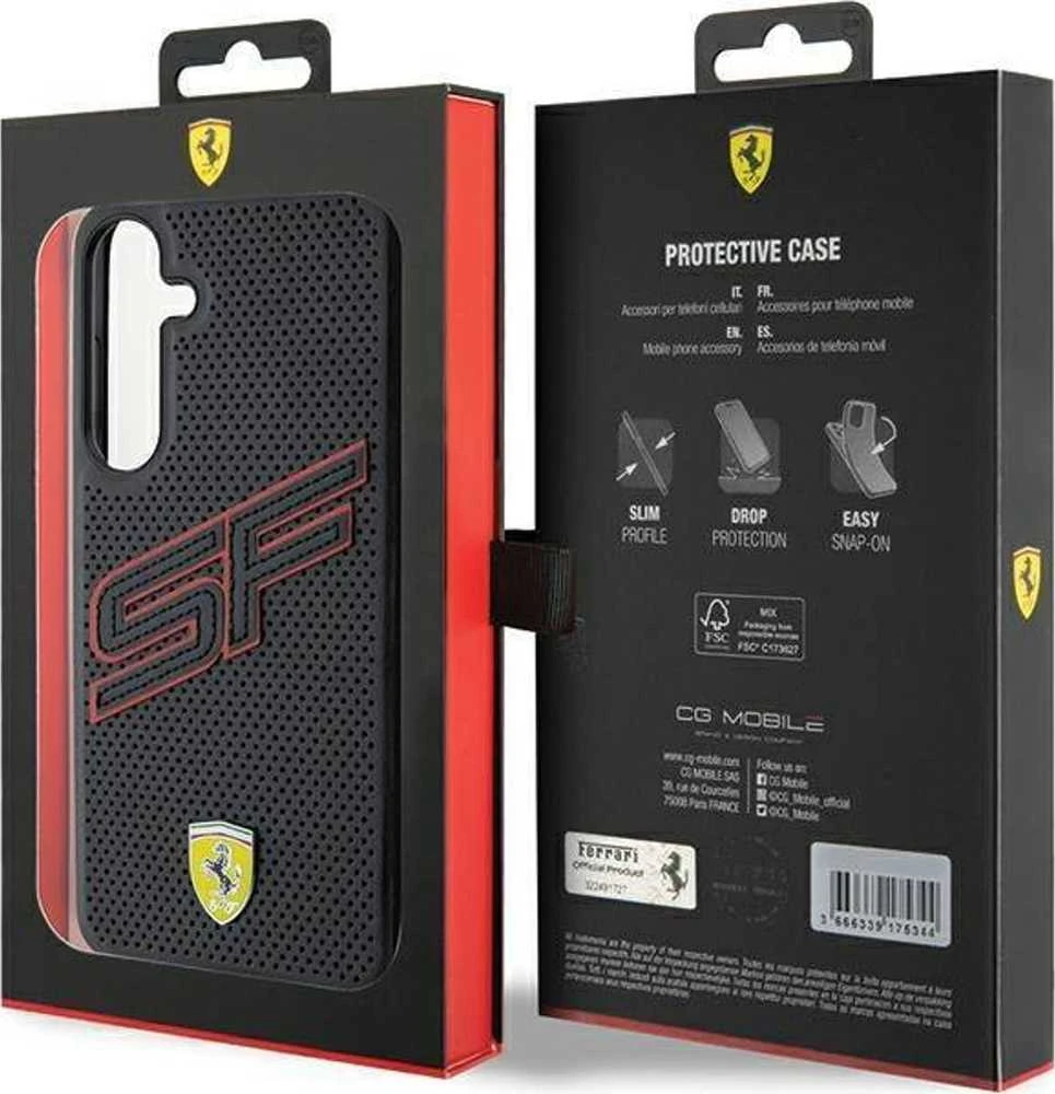 Ferrari FEHCS24SPINK S24 S921 juodos spalvos kietas dėklas Big SF Perforated