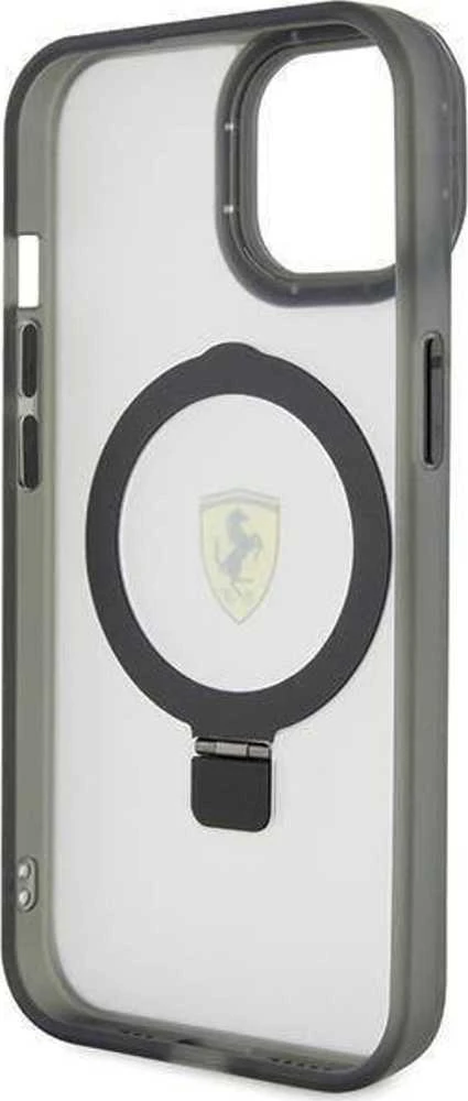 Ferrari FEHMP15SUSCAH Apple iPhone 15 / 14 /13 6.1″ skaidrus kietas dėklas Ring Stand 2023 Collection MagSaf