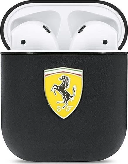 Ferrari FESA2LEBK AirPods dėklas juodos spalvos On Track Leather