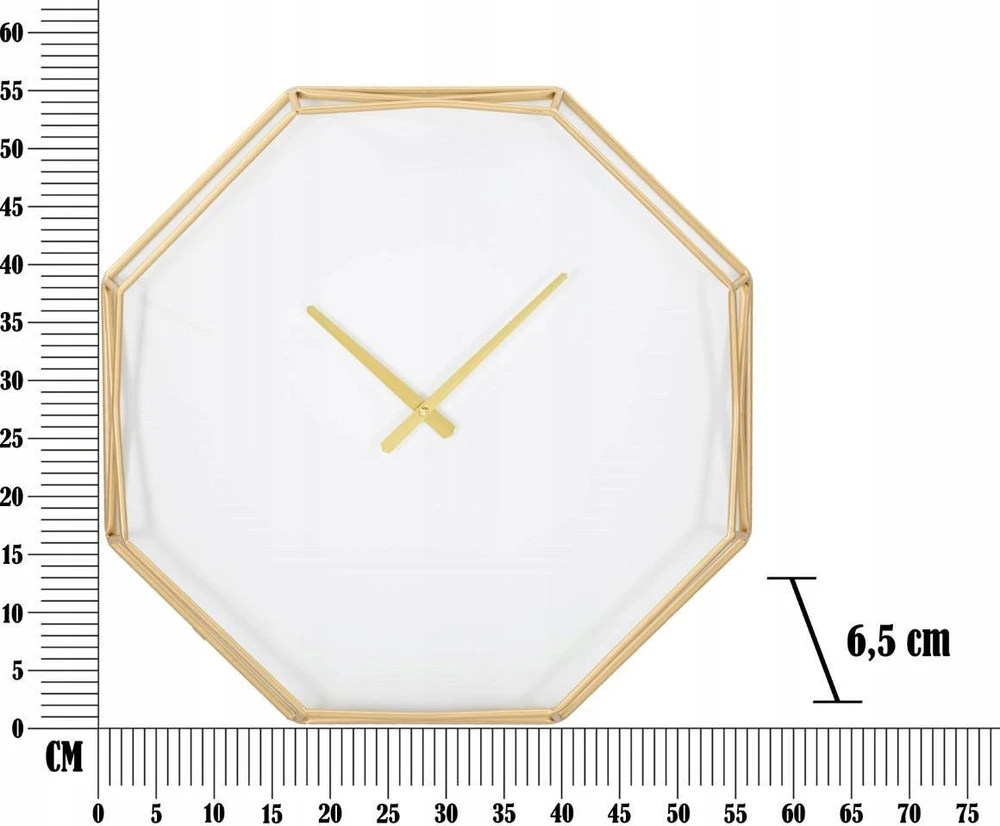 Ferretti aštuonkampis Glamour sieninis laikrodis, Ø 56 cm