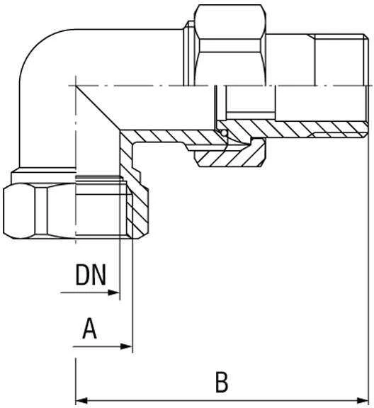 Ferro Kampinis srieginis jungiamasis elementas 5/4'' žalvarinis SGU10