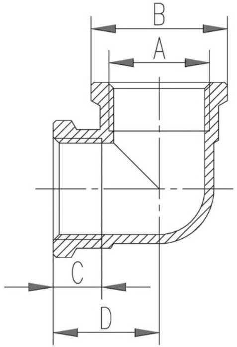 Ferro Alkūnė su veržlėmis-veržlėmis 5/4'' žalvarinė - K06Z