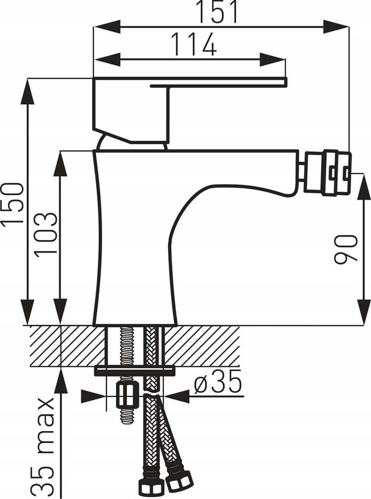 Bateria bidetowa Ferro BAT. ALGEO BIDET JUODA // BF.BAG6BL