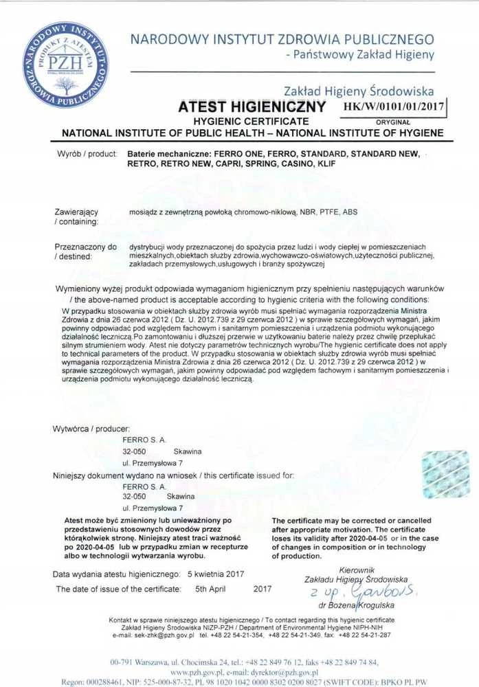 Maišytuvas praustuvui Ferro BAT. ONE UMYWALKA ŚCIENNA Z PRZYŁĄCZEM NATRYSKU CHROM // BF.BFO3A