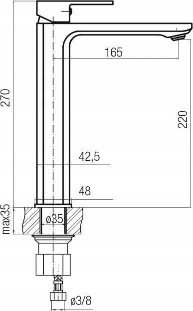 Ferro BDR2L praustuvo maišytuvas ADORE WASHBASIN COUNTERTOP 1-HOLE Baltas-CHROME // BF.BDR2L