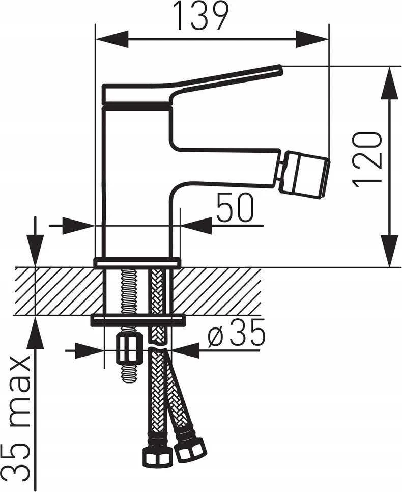 Ferro BSC6BL BAT bidė maišytuvas. STRATOS Juodas BIDE // BF.BSC6BL