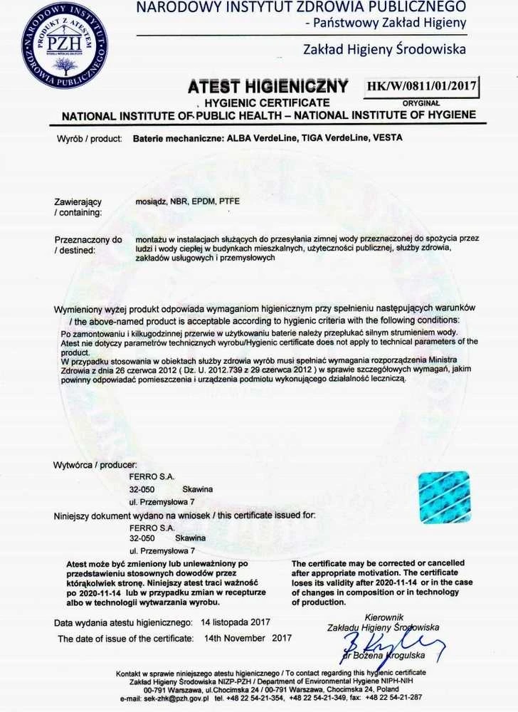 Maišytuvas praustuvui Ferro BTG2AVL Baterija TIGA VERDELINE UMYW. Z OBROT. WYLEWKĄ, CHROM // BF.BTG2AVL