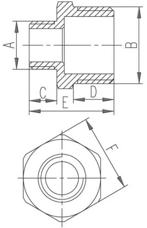 Ferro Perėjimo įvorė redukcinė 6/4''x1'' - N16Z