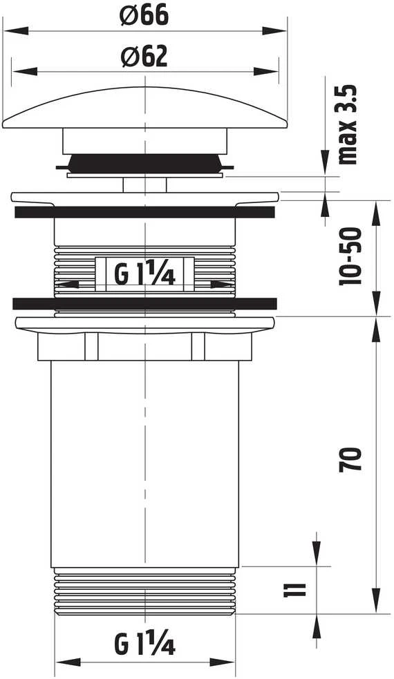 Ferro automatinis spragtelėjimo kamštis Rotondo 5/4'' didelis chromuotas (S285)