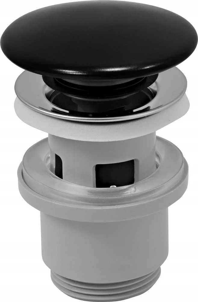 Praustuvo sifono vožtuvas Ferro, juodas/chromuotas Rotondo S288PPCB