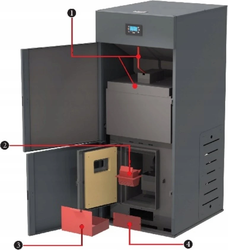 „Ferroli BIOPELLET PRO 24“ granulinis katilas, kurio galios diapazonas yra 7,5–24,00 kW. FERROLI