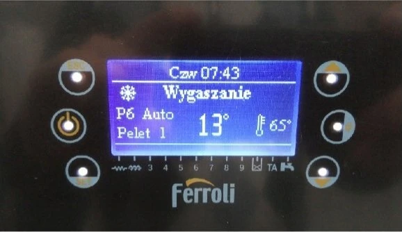 „Ferroli BIOPELLET PRO 24“ granulinis katilas, kurio galios diapazonas yra 7,5–24,00 kW. FERROLI