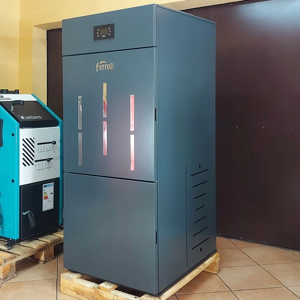 „Ferroli BIOPELLET PRO 24“ granulinis katilas, kurio galios diapazonas yra 7,5–24,00 kW. FERROLI
