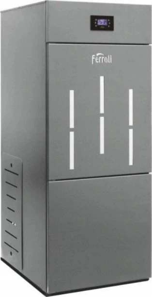 „Ferroli BIOPELLET PRO 24“ granulinis katilas, kurio galios diapazonas yra 7,5–24,00 kW. FERROLI