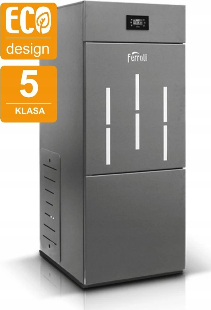 „Ferroli BIOPELLET PRO 24“ granulinis katilas, kurio galios diapazonas yra 7,5–24,00 kW. FERROLI