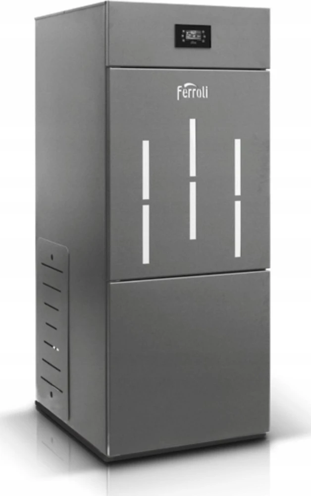 „Ferroli BIOPELLET PRO 24“ granulinis katilas, kurio galios diapazonas yra 7,5–24,00 kW. FERROLI
