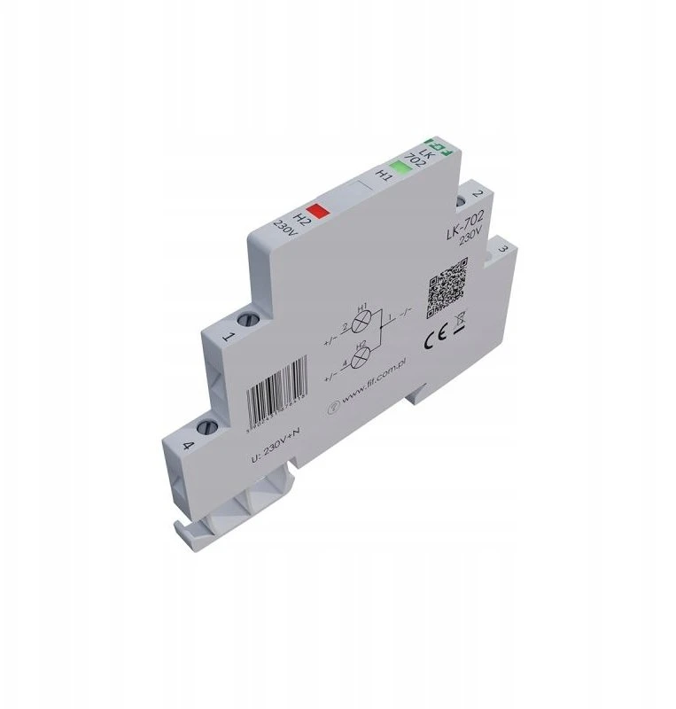 FF Modulinė lempa 1 fazė raudona/žalia LED Slim 1/2 modulis 230V LK-702