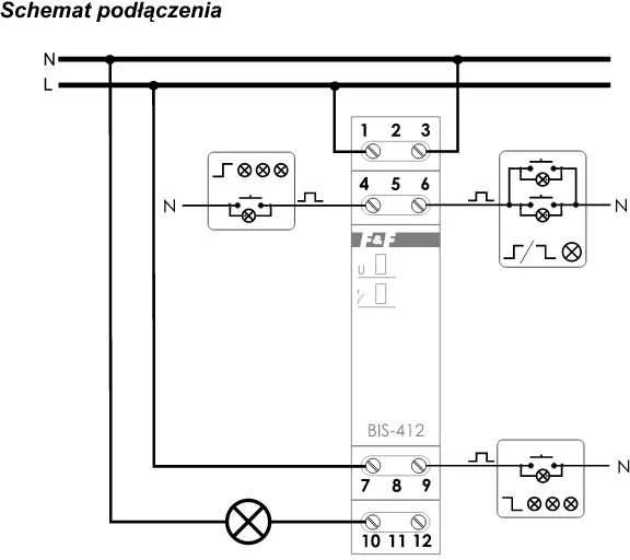 F&F Group bistable relė 230V 10A 1 modulis - BIS-412