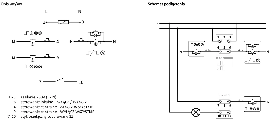 F&F BIS-412-LED PRZEK.BISTAB. GRUPOWY INRUSH