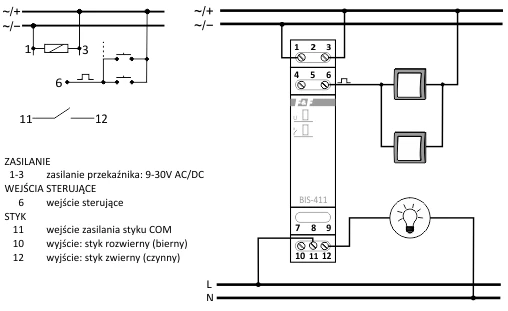 F&F Bistabili relė BIS-411i 24V įjungimas-išjungimas