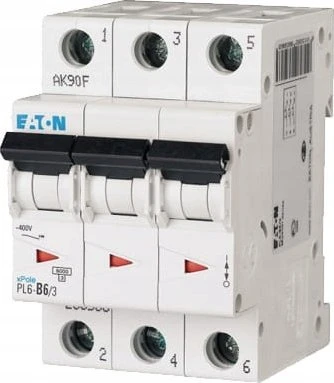 Eaton 286598 Grandinės pertraukiklis 3P C 6A 6kA AC PL6-C6/3 286598