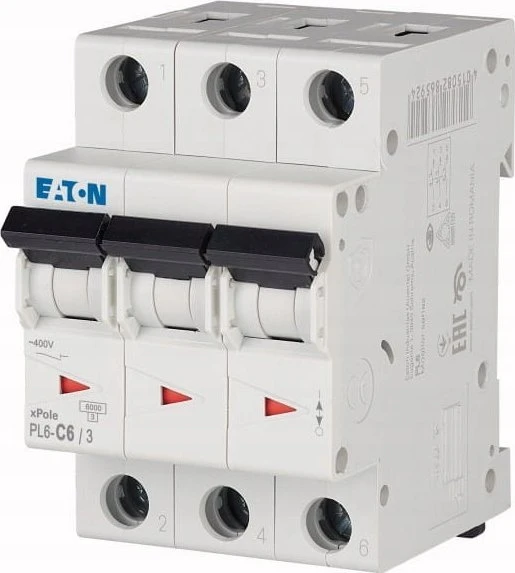 Eaton 286598 Grandinės pertraukiklis 3P C 6A 6kA AC PL6-C6/3 286598