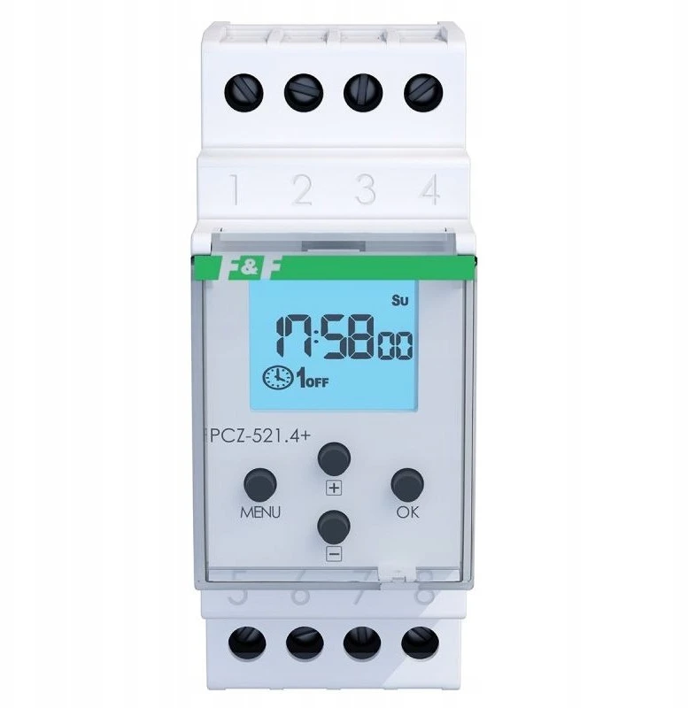 F&F PCZ-521.4-PLUS SAVAITINIS PROGRAMUOJAMAS LAIKRODIS