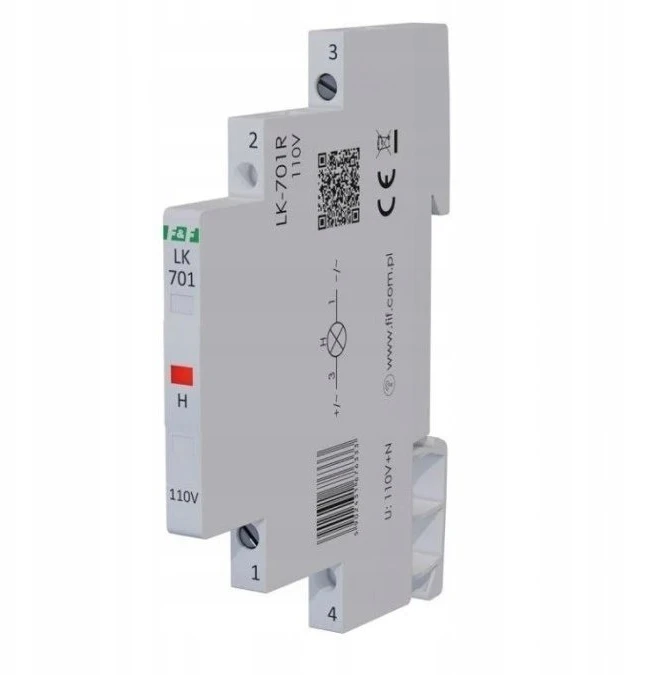 FF Lampka modułowa 1-fazowa raudona 110V AC 1/2 modułu LK-701R-110