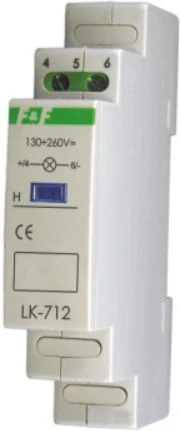 F&F LK-712 R 5÷10V-1×LED Raudonas, TH35, 1-FAZ
