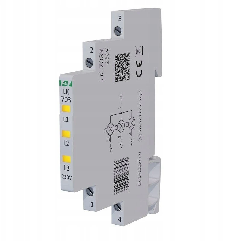 F&F LK-703Y ŽIBINTAS. 1/3S 3X LED GELTONA