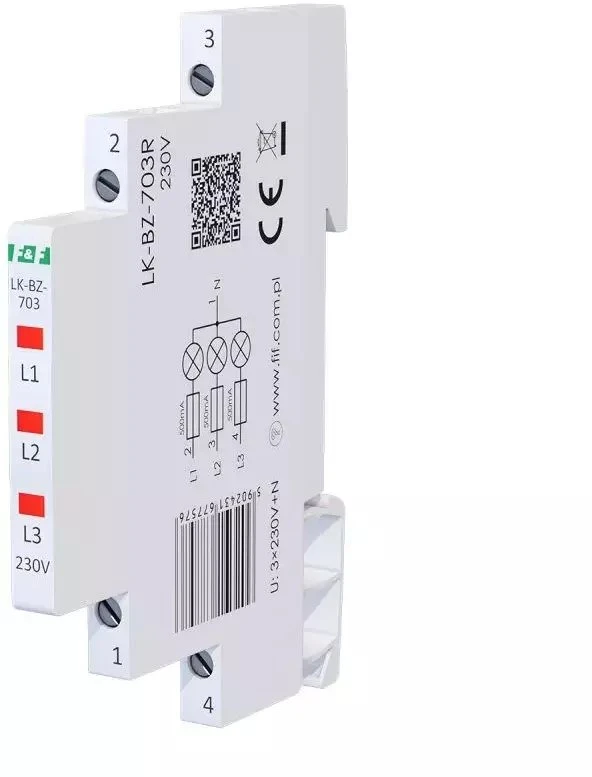F&F LK-BZ-703R ŽIBINTAS. 1/3S 3X LED RAUDONAS