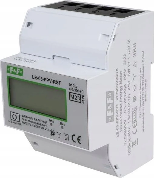 F&F Elektros energijos skaitiklis, dvikryptis LE-03-FPV-RST reset