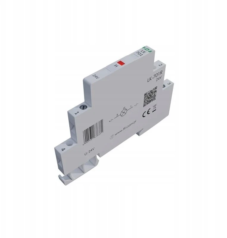 FF Lampka modułowa 1-fazowa raudona 12-48V AC/ 12-60V DC 1/2 modułu LK-701R-24