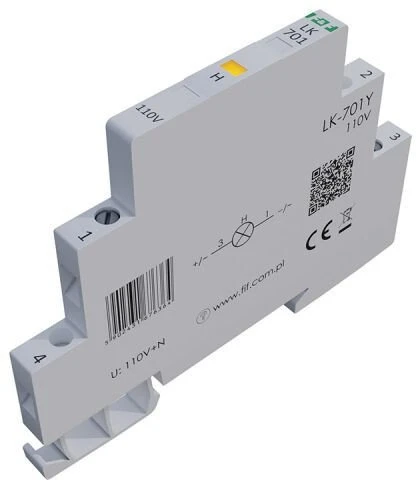 FF Modulinis 1 fazės šviestuvas geltona 110V AC 1/2 modulio LK-701Y-110