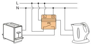 F&F pirmumo relė su praėjimo kanalu 230V 16A - PR-603