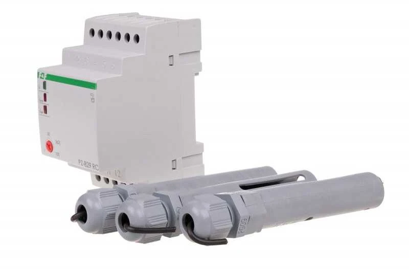 F&F Skysčio lygio valdymo relė 16A 2P 1-100kOhm 3 zondai (PZ-829 RC)