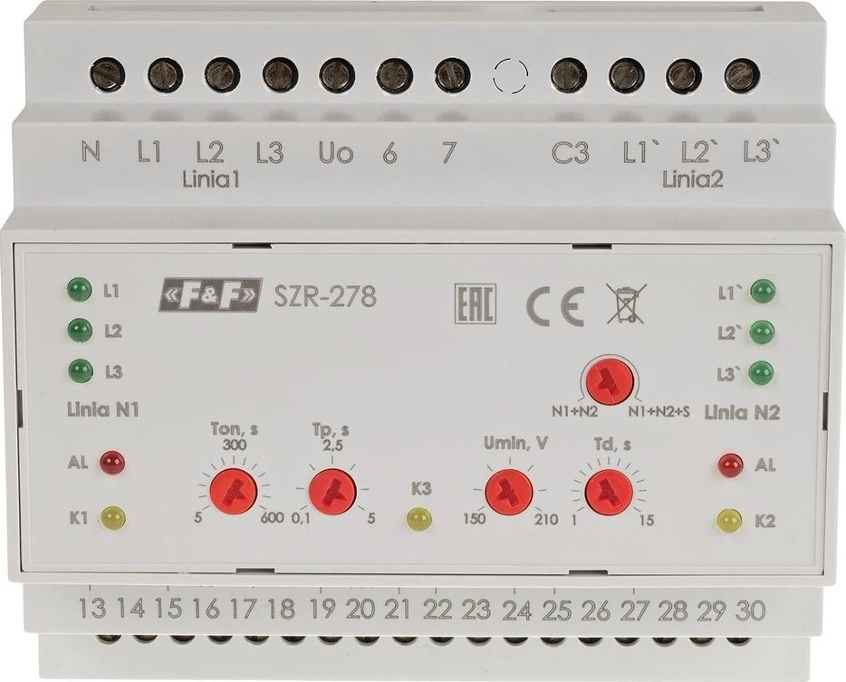 F&F SZR-278 TINKLO REZERVAS VALDYMAS 24÷230VAC