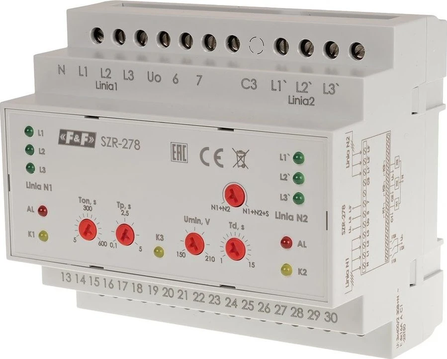 F&F SZR-278 TINKLO REZERVAS VALDYMAS 24÷230VAC