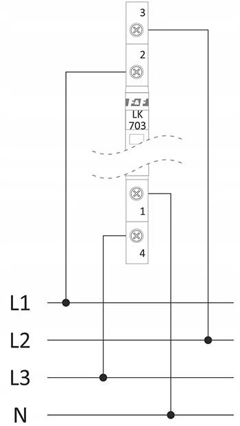 FF Lampka modułowa 3-fazowa žalia LED Slim 1/2 modułu 230V LK-703G
