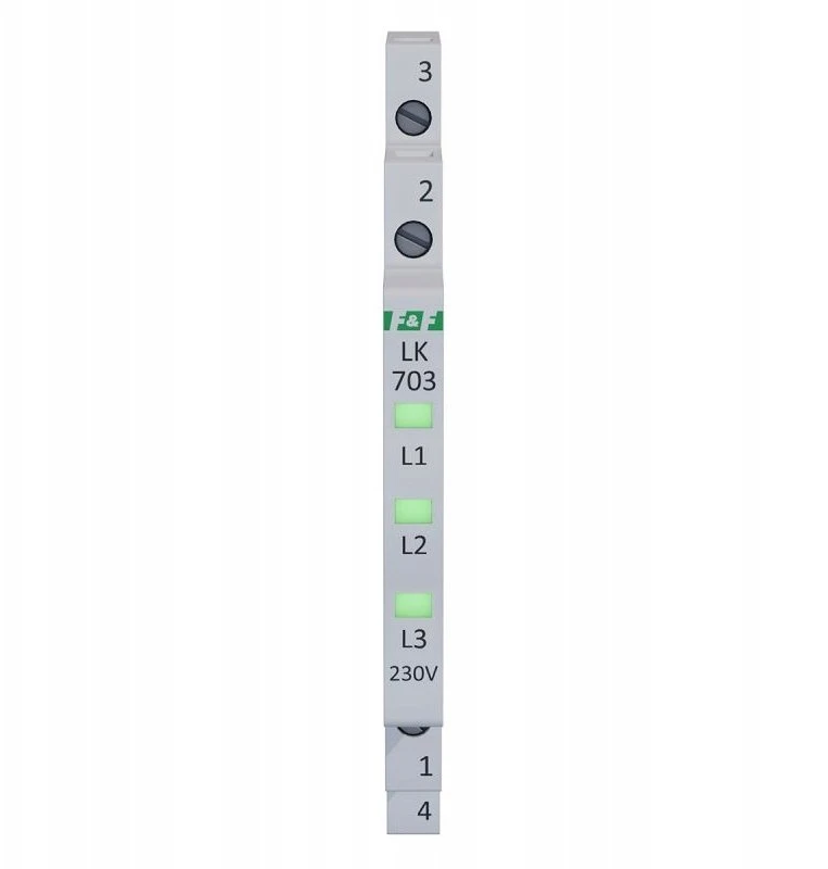 FF Lampka modułowa 3-fazowa žalia LED Slim 1/2 modułu 230V LK-703G