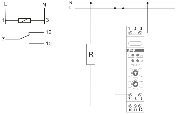 F&F Vienfazė įtampos relė 16A 230V - CP-710