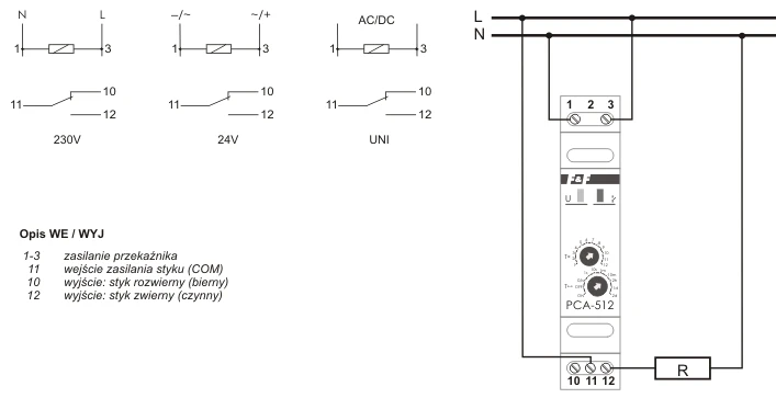 F&F PCA-512UNI-TIME12-264VAC/DC,10A,TH35